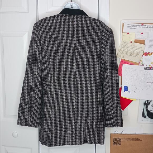 International Scene Vintage Houndstooth Wool Blazer Sz 10 - Picture 5 of 8